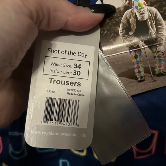 Royal & Awesome Golf Pants Shot of the Day Trousers 34x30 NWT - Picture 7 of 8